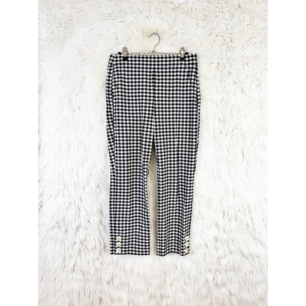 J. Crew navy and white plaid gingham pants